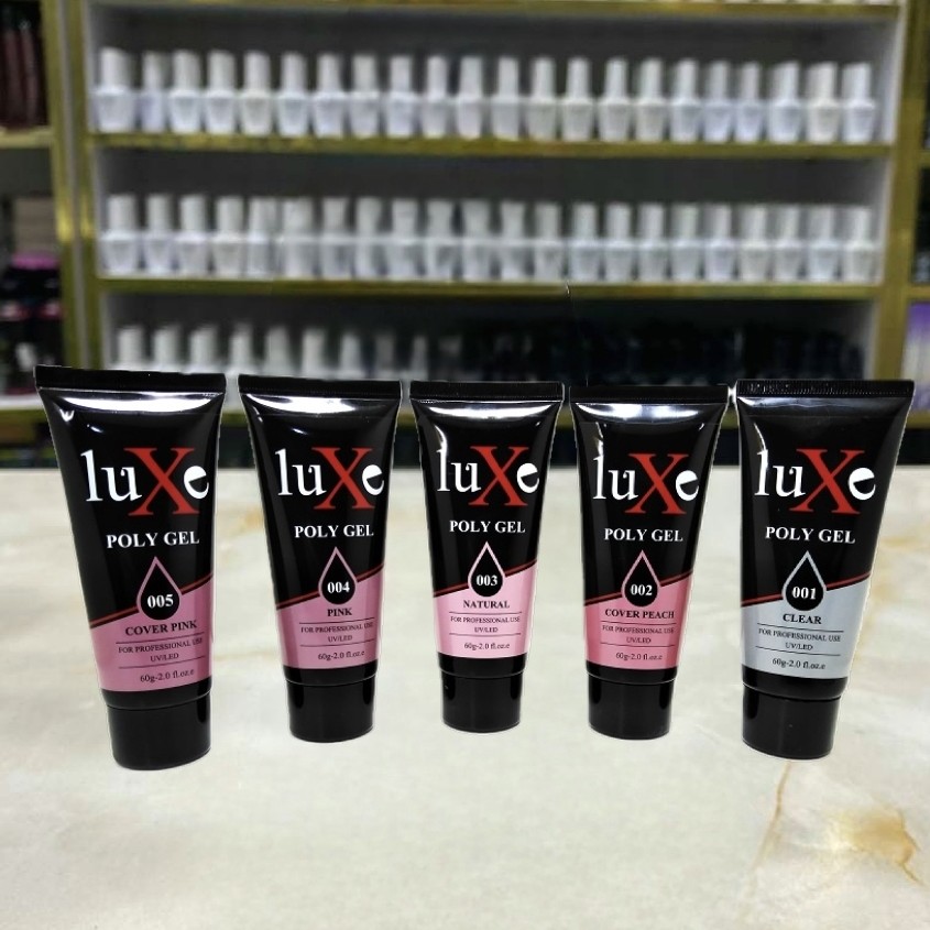 پلی ژل کاشت ناخن لوکسی LUXE حجم 60 میل در 5 رنگ طبق تصویر