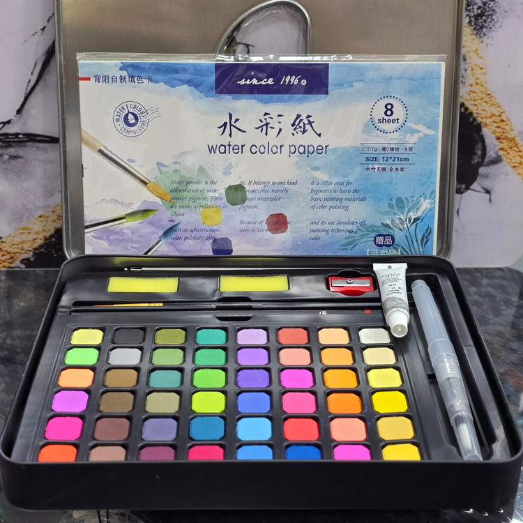 پالت آبرنگ 48 عددی کاشت ناخن water color paper