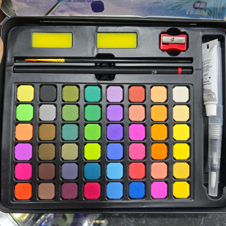 پالت آبرنگ 48 عددی کاشت ناخن water color paper
