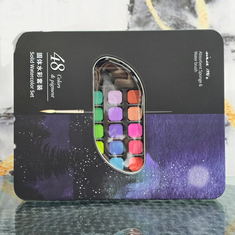 پالت آبرنگ 48 عددی کاشت ناخن water color paper