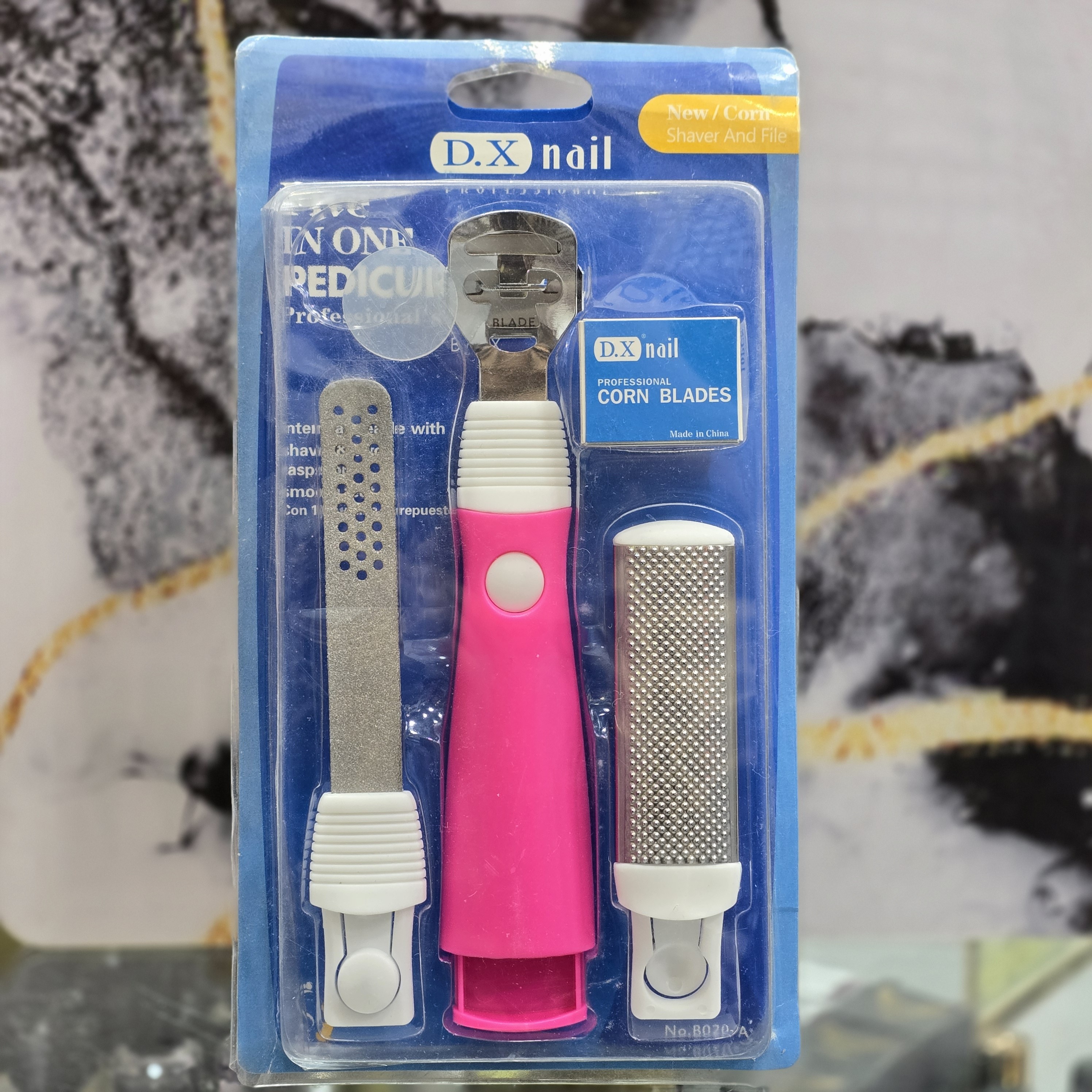 ست پدیکور وسوهان کف پا 4 تکه همراه با تیغ DX nail