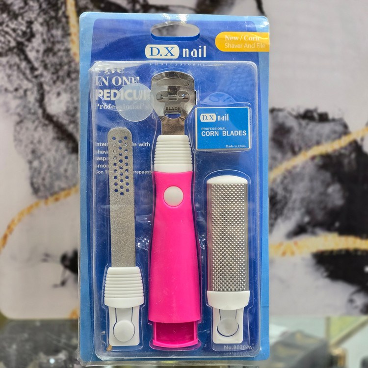 ست پدیکور وسوهان کف پا 4 تکه همراه با تیغ DX nail