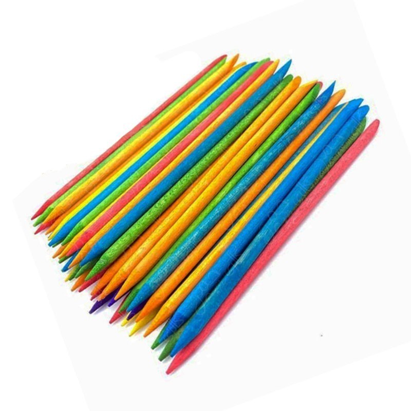 عقب زن  رنگی(پوشر چوبی  رنگی)کاشت ناخن 50عددی