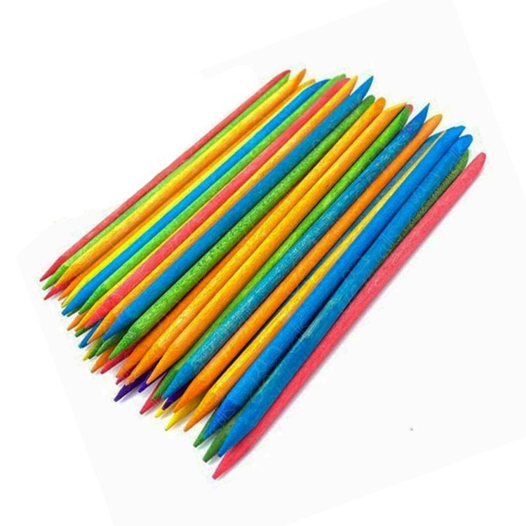 عقب زن رنگی(پوشر چوبی رنگی)کاشت ناخن 50عددی