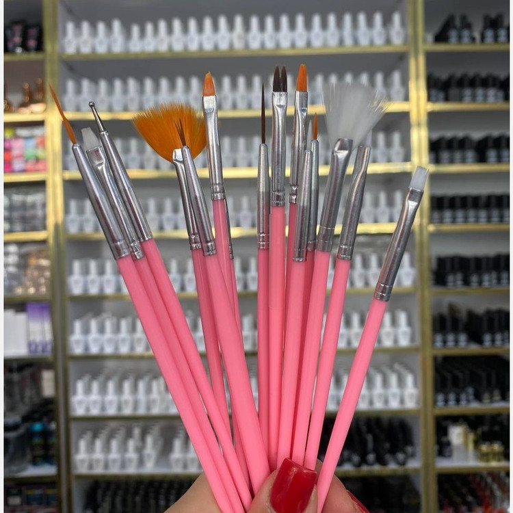 پک قلم موی کاشت و طراحی ناخن 15 عددی