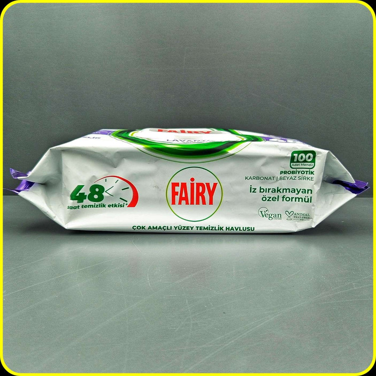 دستمال مرطوب چندمنظوره Fairy فِیری مدل Lavender و Limon بسته 100 عددی | Fairy Multi-Purpose Surface Cleaning Wipes