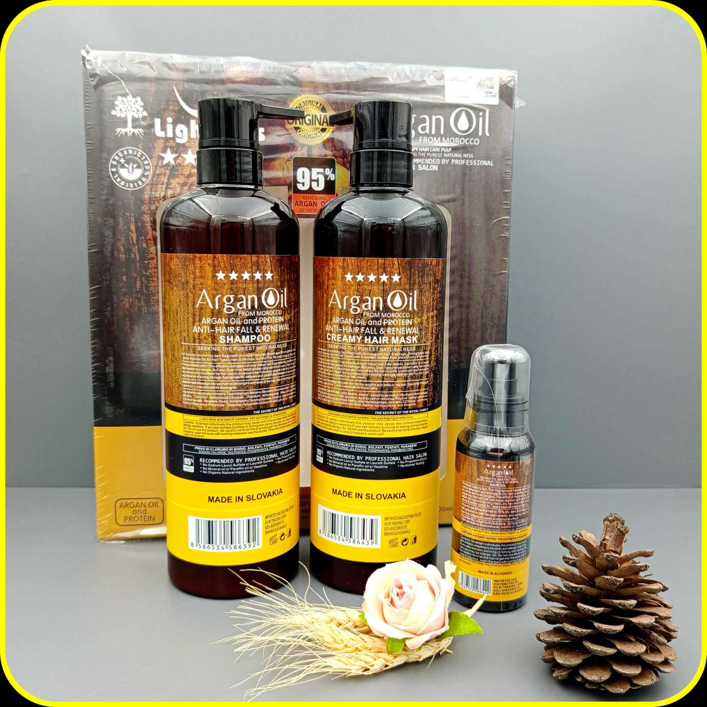 پک آرگان لایتنس اصل 3 عددی بدون سولفات | Lightness Argan Oil Pack