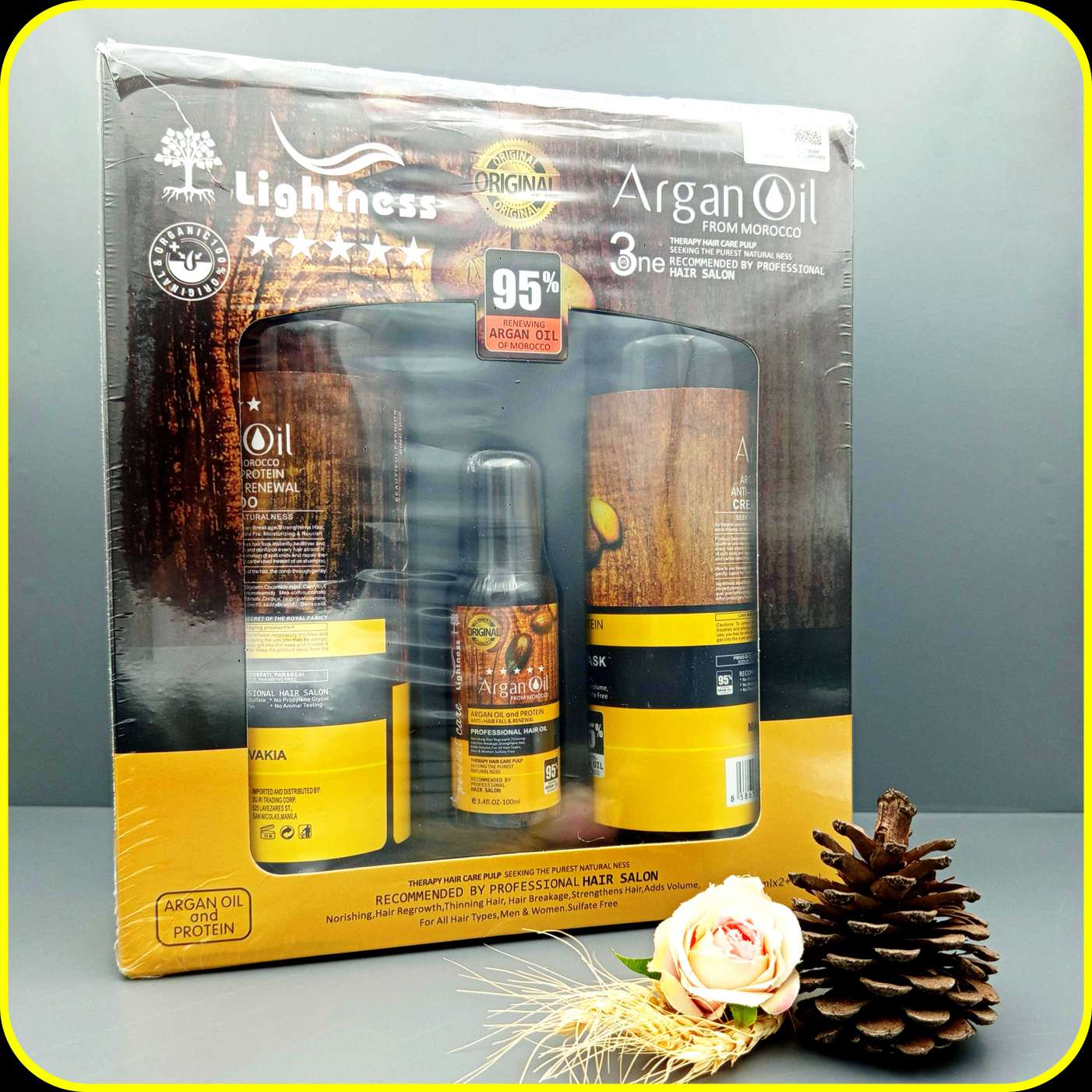 پک آرگان لایتنس اصل 3 عددی بدون سولفات | Lightness Argan Oil Pack