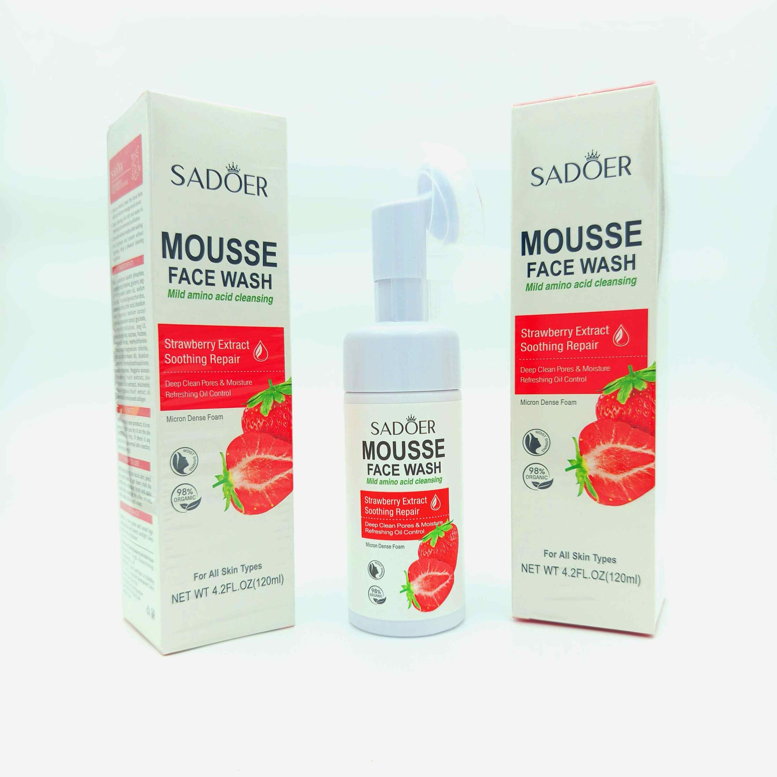 فیس واش موس صورت SADOER مدل Mousse Face Wash - حجم 120ml | آبرسان و پاکسازی عمیق پوست