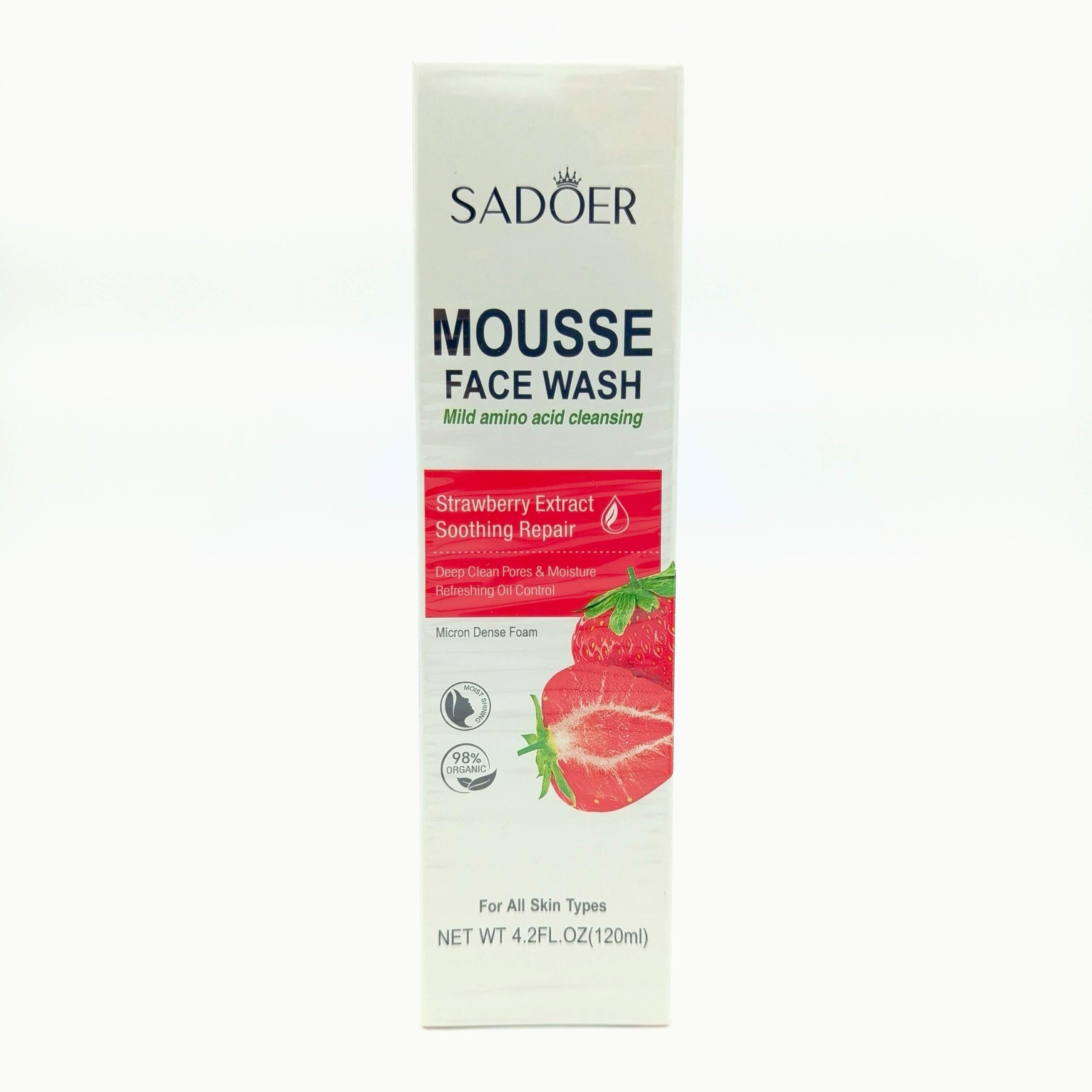فیس واش موس صورت SADOER مدل Mousse Face Wash - حجم 120ml | آبرسان و پاکسازی عمیق پوست