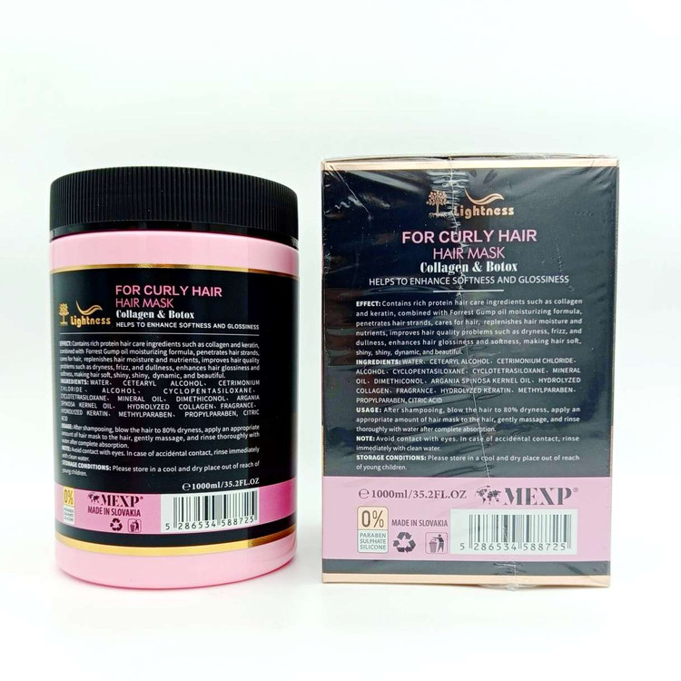 شامپو و ماسک مو Lightness برای موهای فر Collagen and Keratin