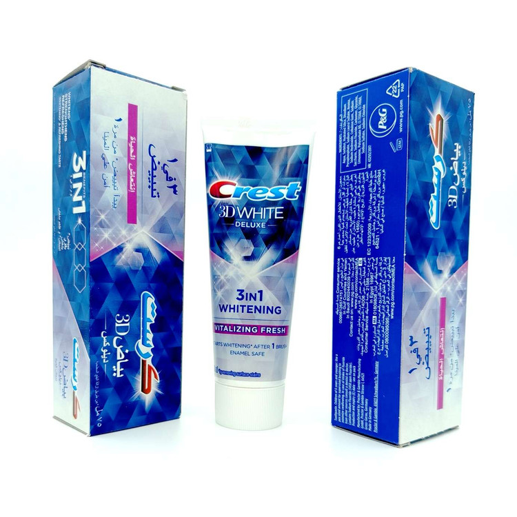 خمیر دندان کرست مدل Crest 3D White Deluxe نسخه 3 در 1 - مدل Vitalizing Fresh