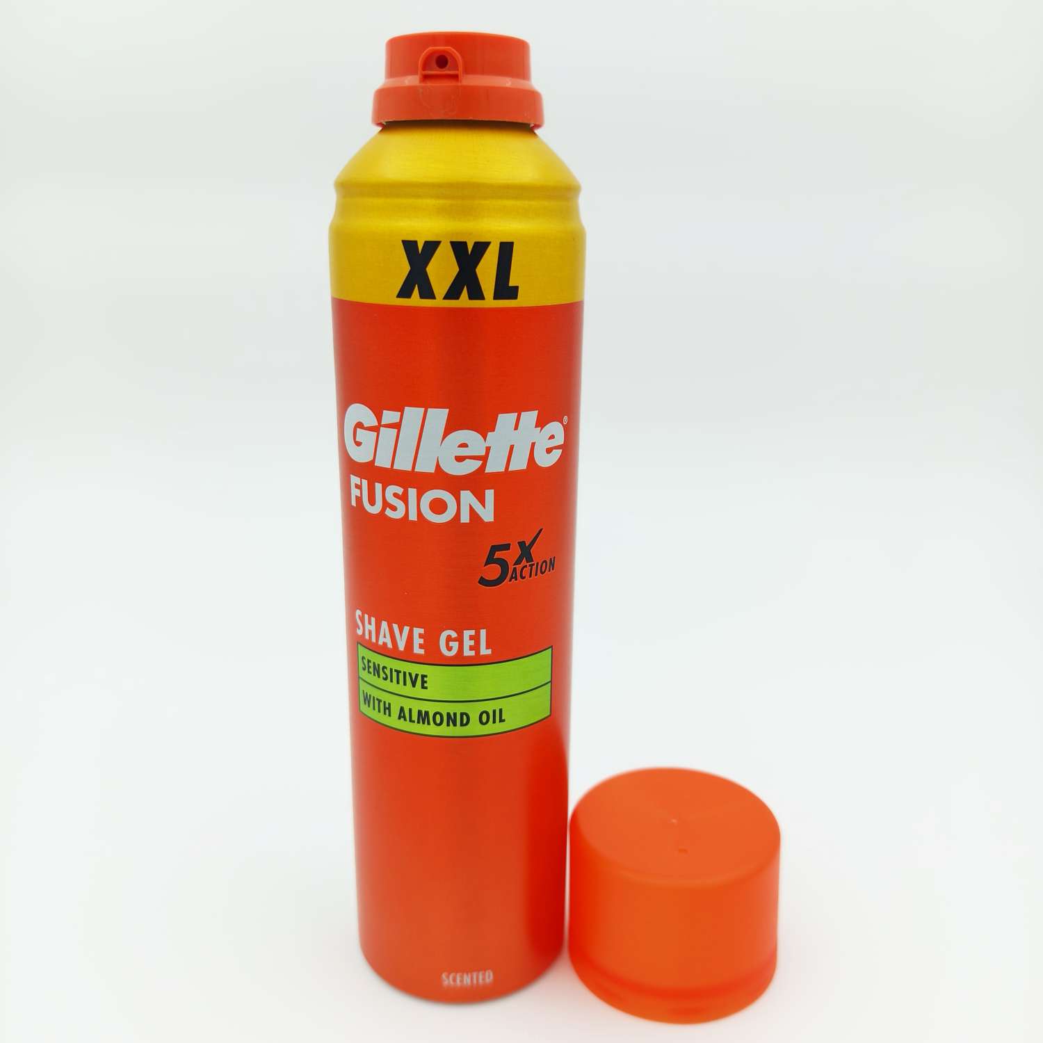 ژل اصلاح ژیلت (Gillette) مدل Fusion 5x Action Sensitive با روغن بادام سایز XXL (240ml)