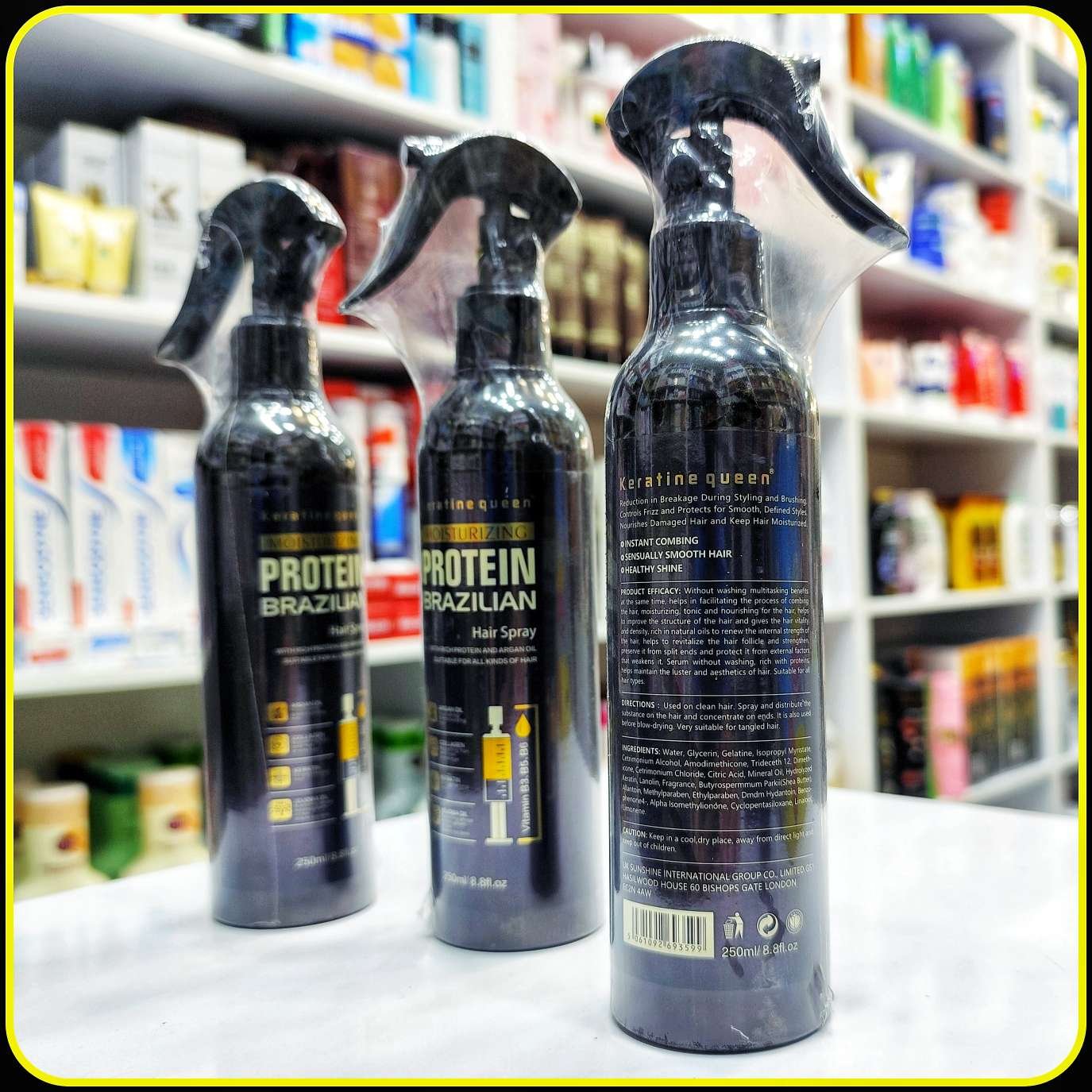 اسپری مو پروتئین برزیلی کراتین کویین 250 میلیلیتر | Keratin Queen Moisturizing Protein Brazilian Hair Spray