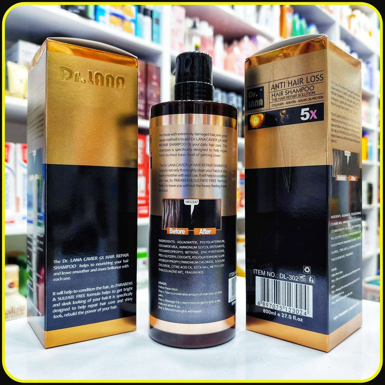 شامپو ضد ریزش مو دکتر لانا و ترمیمکننده 800 میلیلیتر | Dr. Lana Anti Hair Loss Hair Shampoo Express Repair