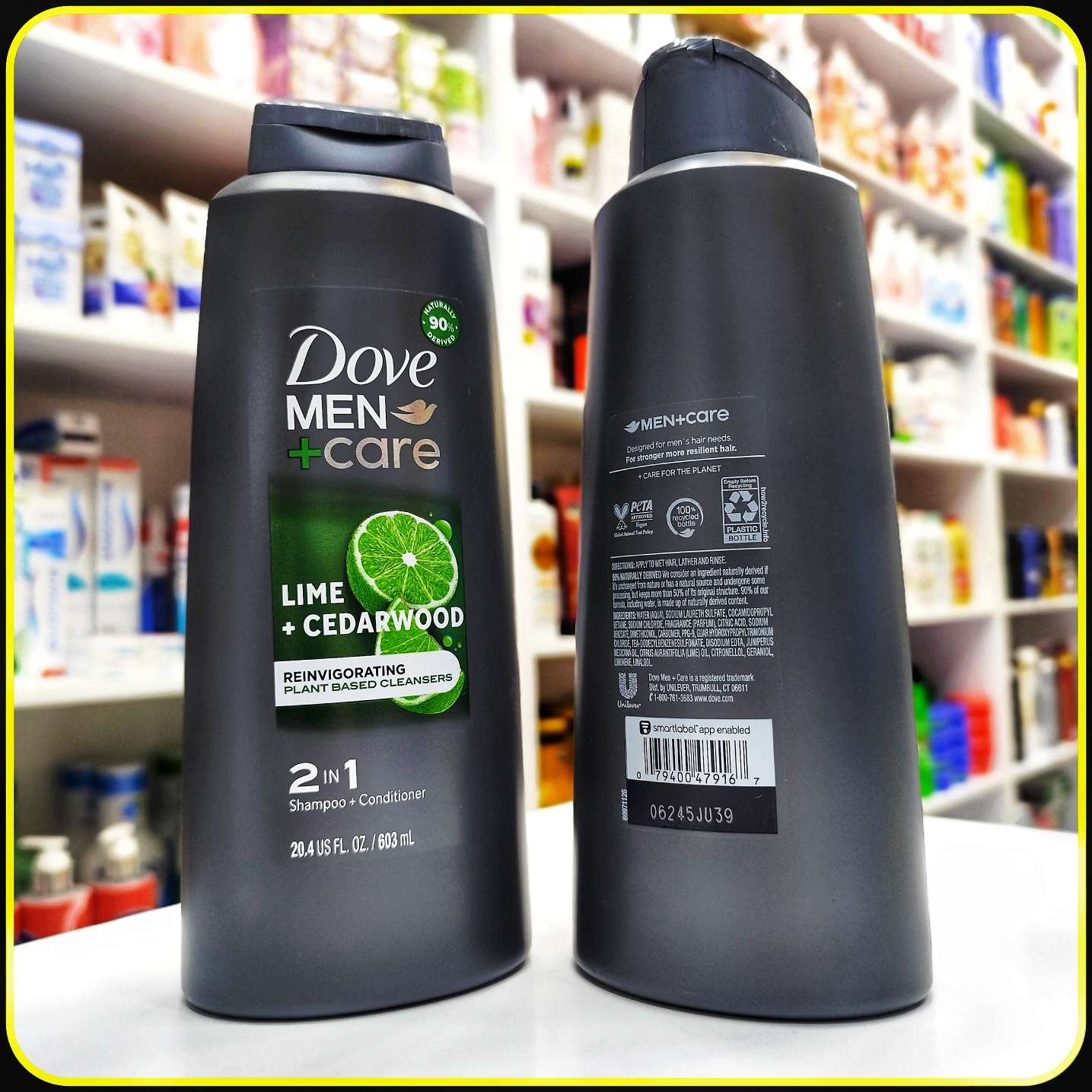 شامپو و نرم کننده داو من کر لیمو و چوب سدر Dove Men+Care Lime + Cedarwood 2 in 1 حجم 603 میلیلیتر