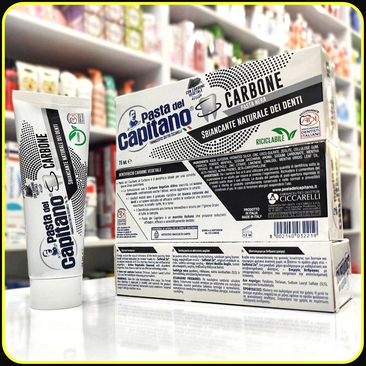 خمیردندان زغالی کاپیتانو کربن 75 میلیلیتر | Pasta del Capitano Carbone Toothpaste