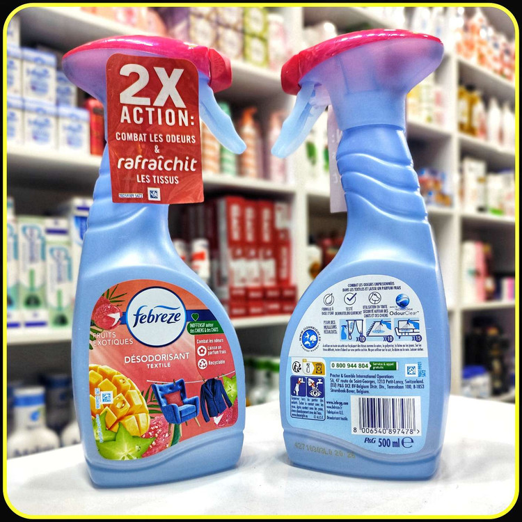 اسپری خوشبوکننده پارچه فبرز با رایحه میوههای استوایی Febreze Fabric Refresher Exotic Fruits 500ml