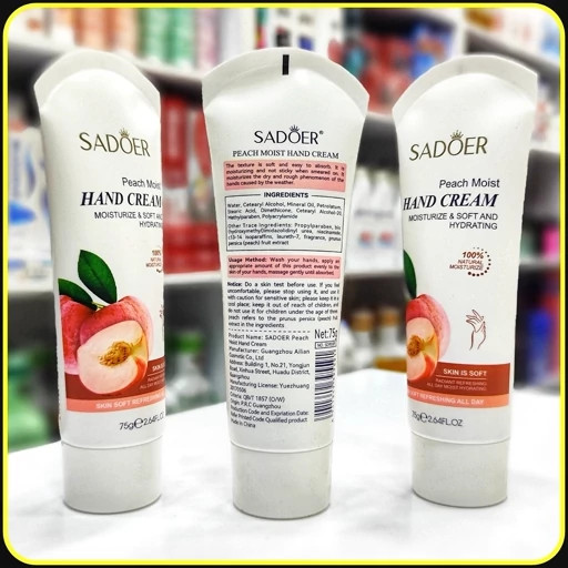 کرم دست هلو سادور SADOER Peach Moist Hand Cream حجم 75 گرم