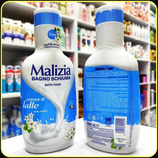 فوم حمام مالیزیا کرم شیر Malizia Bagno Schiuma Crema di Latte حجم 1 لیتر | Bath Foam ساخت ایتالیا