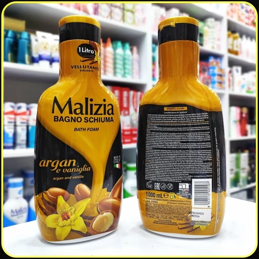 فوم حمام مالیزیا آرگان و وانیل 1000 میلیلیتر | Malizia Bagno Schiuma Argan e Vaniglia
