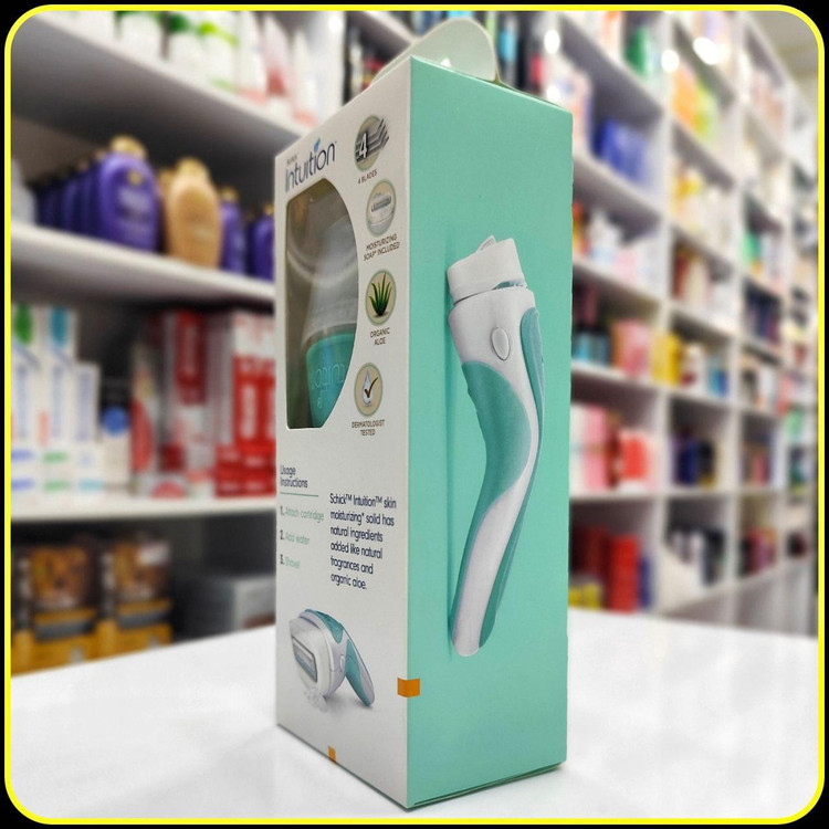 خودتراش زنانه شیک اینتویشن Sensitive Care مدل Schick Intuition Sensitive Care با 4 تیغه و آلوئهورا