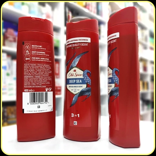 شوینده سر و صورت و بدن معطر 3کاره اولد اسپایس نوع Old Spice Deep Sea 3in1 400ml