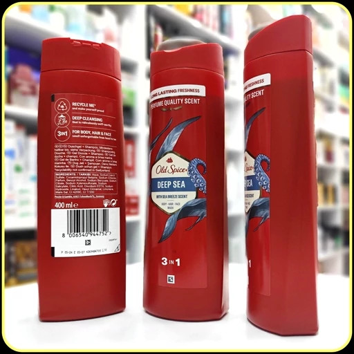 شوینده سر و صورت و بدن معطر 3کاره اولد اسپایس نوع Old Spice Deep Sea 3in1 400ml