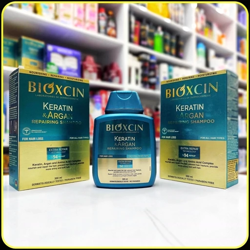 شامپو ترمیم کننده کراتین و آرگان بایوکسین Bioxcin Keratin Argan Repairing Shampoo حجم 300 میلیلیتر