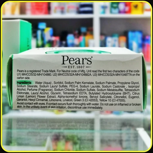 صابون شفاف پیور اند جنتل پیرز 125 گرم با عصاره گل لیمو | Pears Pure & Gentle Transparent Soap 125g