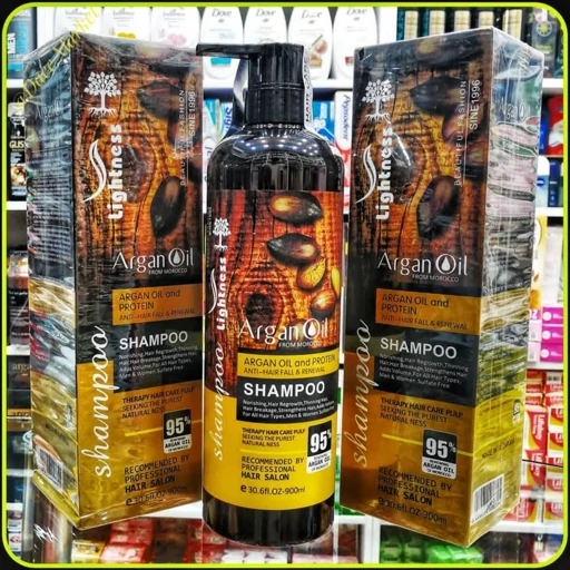 شامپو آرگان و پروتئین ضد ریزش مو لایتنس مدل Argan Oil & Protein Anti-Hair Fall Shampoo