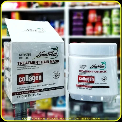 ماسک مو کلاژن کراتین نایسفِرش NiceFresh مدل Treatment Hair Mask حجم 1000 گرم