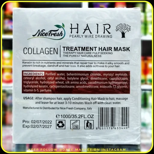 ماسک مو کلاژن کراتین نایسفِرش NiceFresh مدل Treatment Hair Mask حجم 1000 گرم