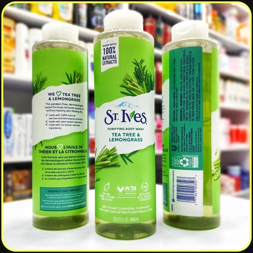 شامپو بدن سنت ایوز چای سبز و علف لیمو 650 میلیلیتر | St. Ives Tea Tree & Lemongrass Purifying Body Wash