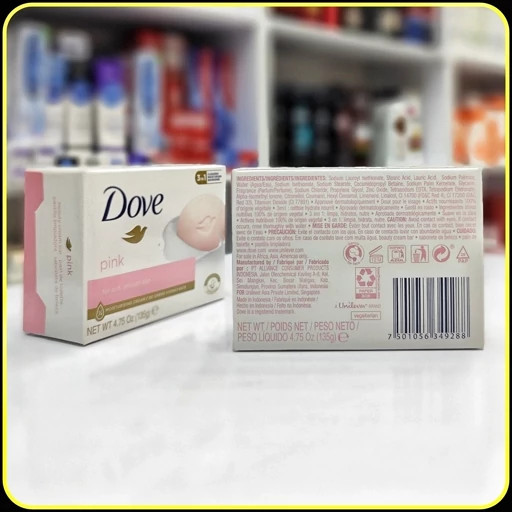صابون کرمی داو صورتی Dove Pink مدل Beauty Bar سهکاره، وزن 135 گرم