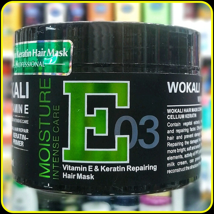 ماسک مو کراتینه بدون سولفات وکالی ترمیم کننده مو با ویتامین E (500 میل) wokali hair mask