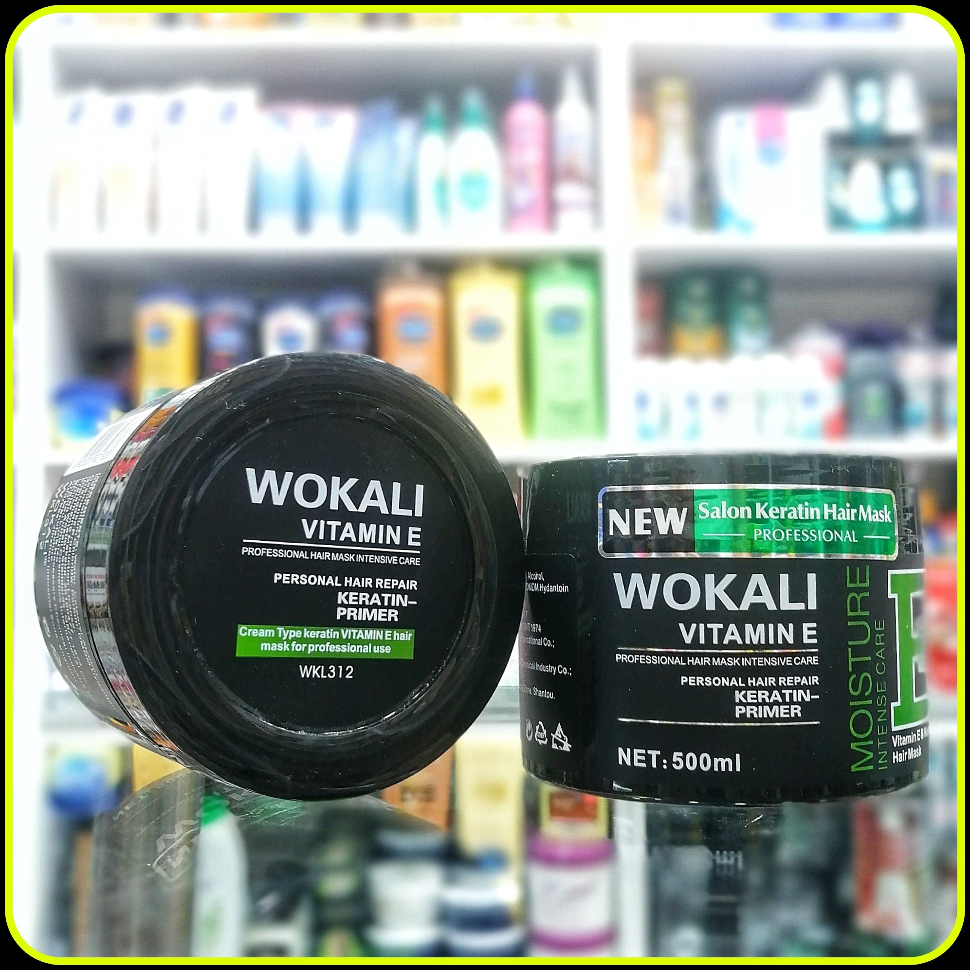 ماسک مو کراتینه بدون سولفات وکالی ترمیم کننده مو با ویتامین E (500 میل) wokali hair mask