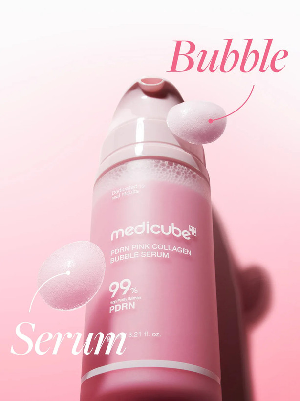 سرم حبابی کلاژن PDRN صورتی مدی کیوب 20ml