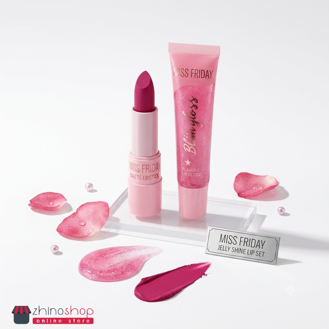 ست رژ لب و لیپ گلاس شاین دار Miss6009
