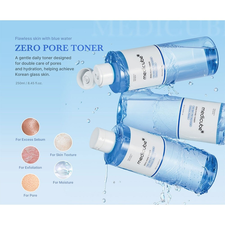 تونر کوچک کننده منافذ مدی کیوب 250 میل مدل Zero Pore Toner