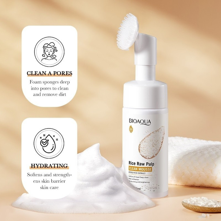 فوم شستشو براش دار برنج بیواکوا BIOAQUA