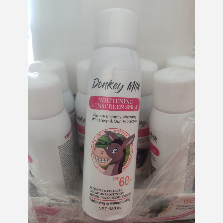 اسپری ضد آفتاب شیر الاغ (سفید کننده و آبرسان ) حجم 180 میل spf60