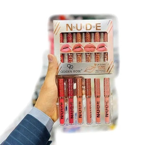 پک 6 عددی رژ لب نود مایع گلدن رز