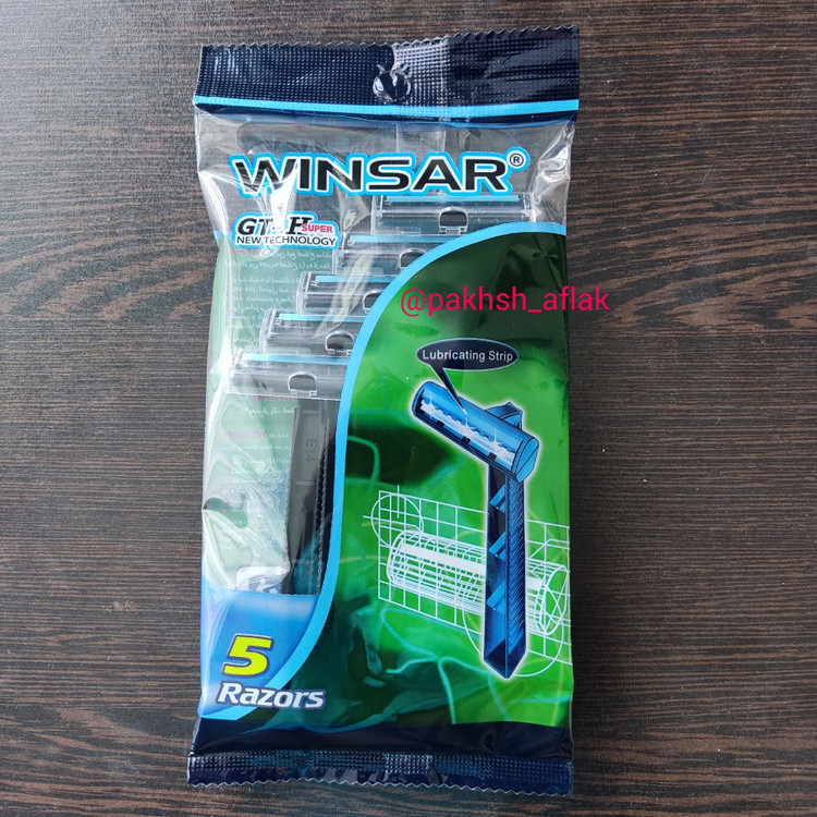 پک 80 عددی ژیلت دوتیغ صابوندار وینسار بسته پنج عددی