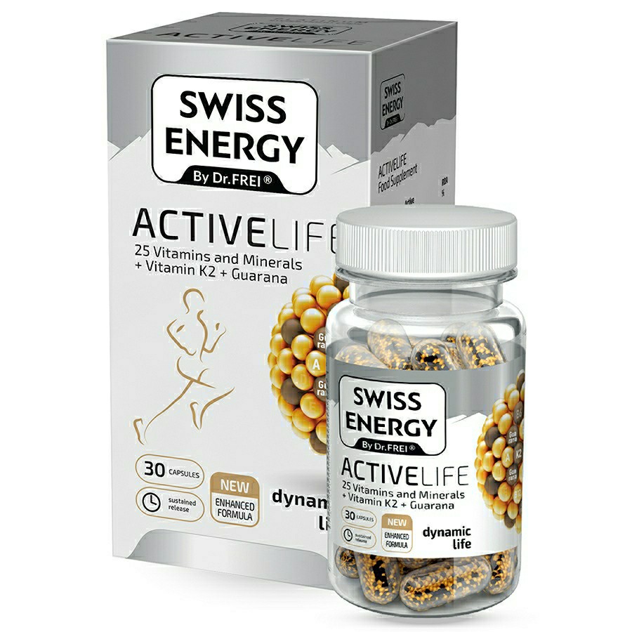 مولتی ویتامین اکتیو لایف سوییس انرژی 30 عدد