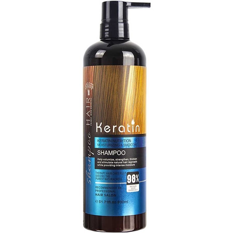 شامپو کراتین 98 درصد بدون سولفات هیر keratin hair اصل برزیل 900 میل کرایتن هیر