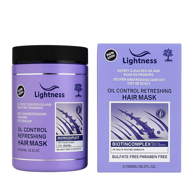 ماسک مو موهای چرب لایتنس Lightnness مدل Oil control حاوی بیوتین حجم 1000 میل داخل حمام