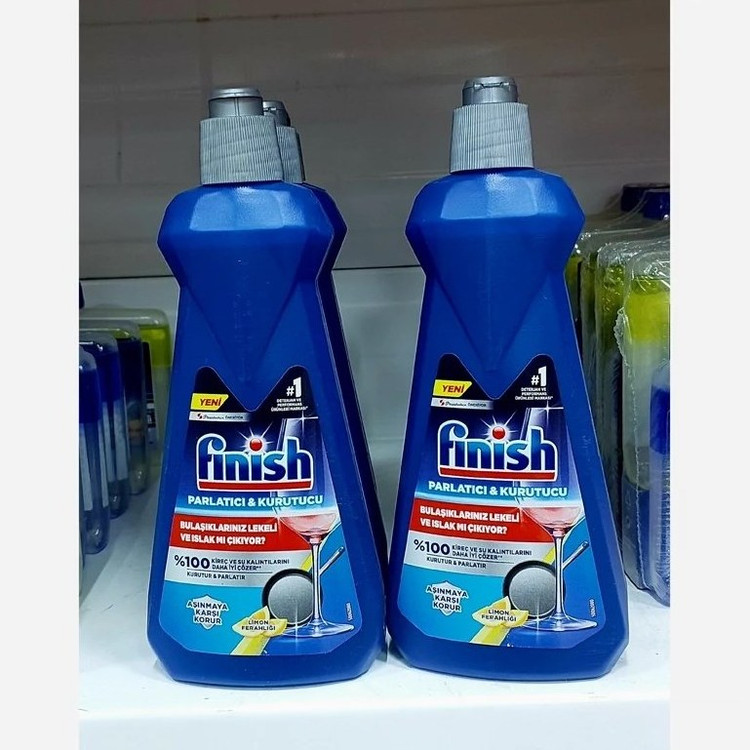 مایع جلادهنده ماشین ظرفشویی فینیش حجم 400 میل اصل ترکیه مدل FINISH PARLATICI