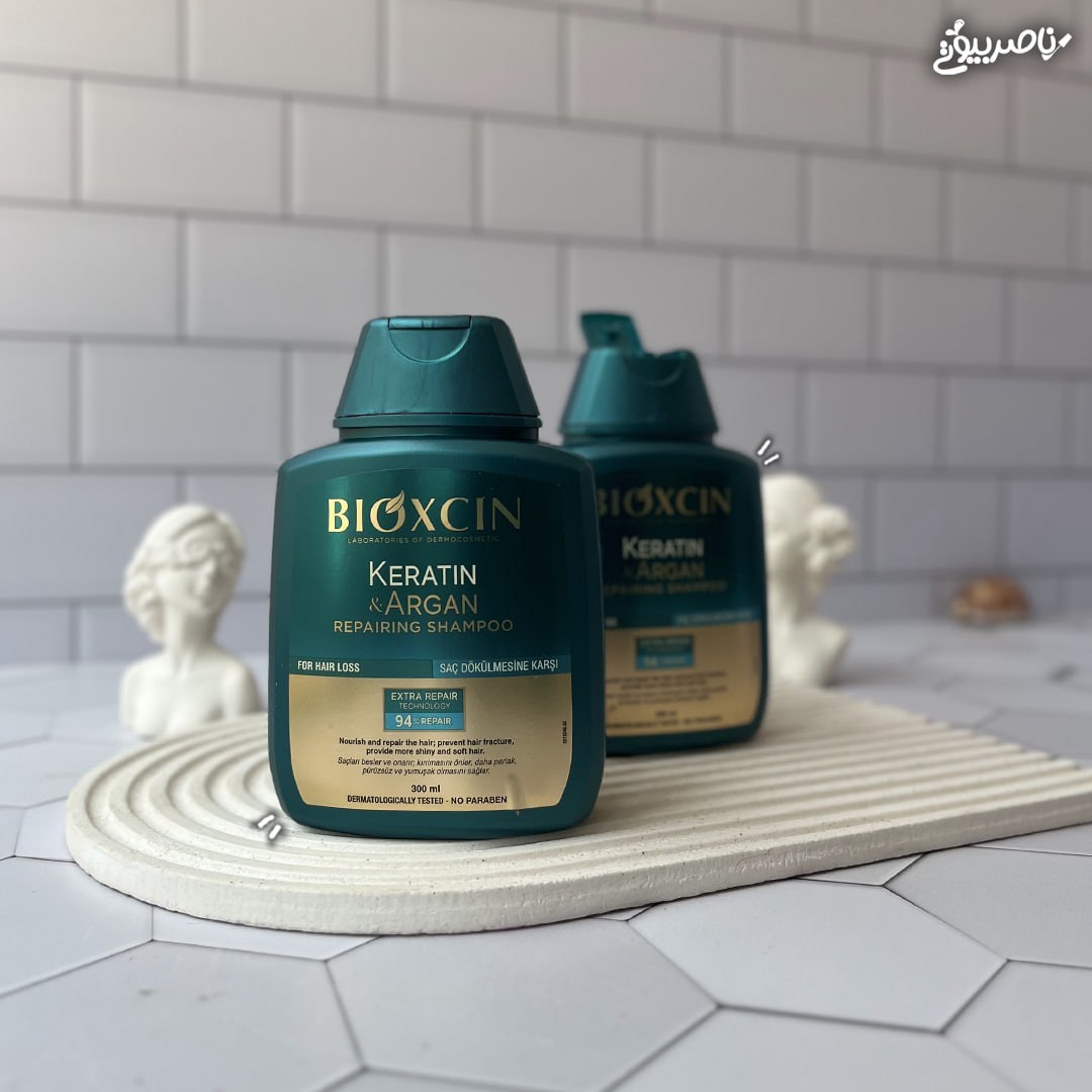 شامپو بیوکسین سبز کراتین ترمیم کننده مو تقویت کننده و ضدریزش حاوی کراتین و آرگان 300 میل ترکیه اصل