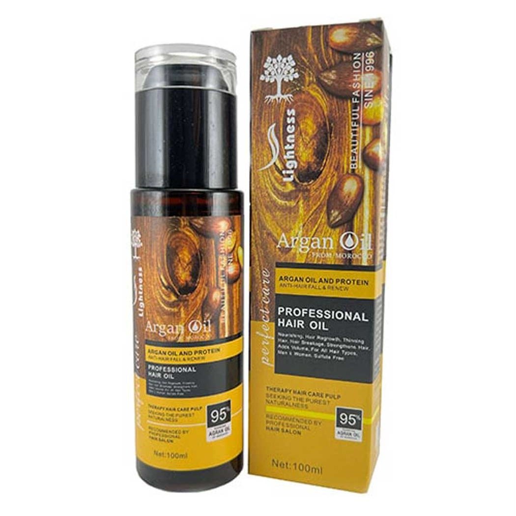 روغن مو آرگان لایتنس شیشه ای 100 میل اصل هولوگرام دار